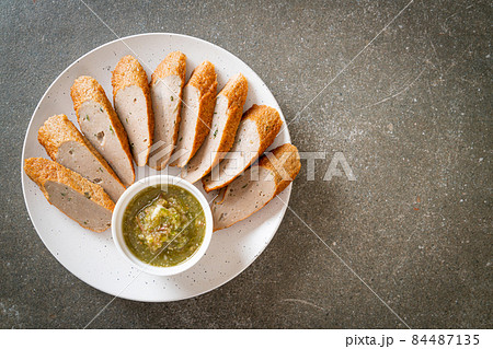 fried fish cake or fish ball 84487135