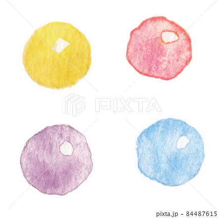 水彩イラスト素材 クリスマスのモミの木に飾るオーナメント 玉 ボール のイラスト素材