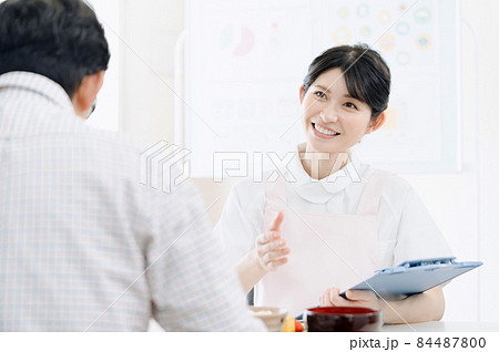 栄養指導をする女性 栄養指導をする女性 84487800