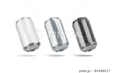 Blank black, silver, white aluminum 330 ml soda can mockup drops Blank black, silver, white aluminum 330 ml soda can mockup drops 84488017