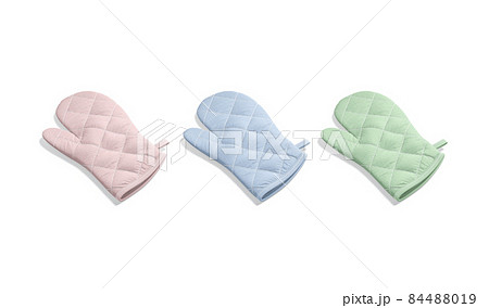 Blank colored oven mitt mock up front, side view Blank colored oven mitt mock up front, side view 84488019