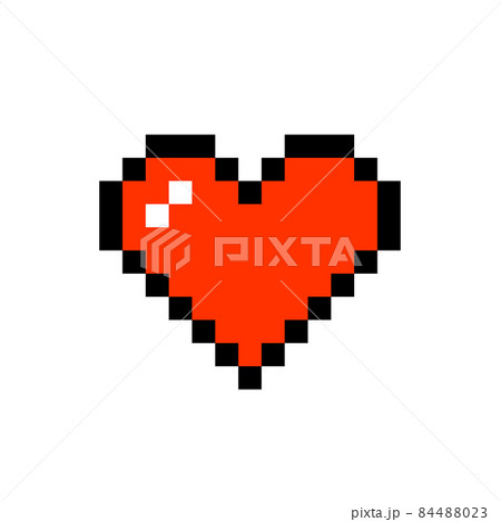 Red heart shape pixel art icon isolated on white 84488023