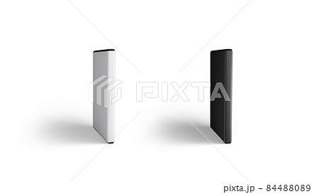 Blank black and white dvd disk case mockup, looped rotation 84488089