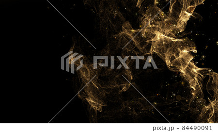 Gold particles and star glittering abstract background 84490091