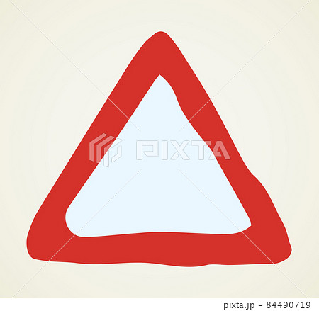 Sign road works. Vector drawing Sign road works. Vector drawing 84490719