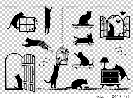Cat silhouette wall sticker Cat silhouette wall sticker 84491756