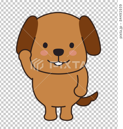 挨拶をするかわいいイヌのイラスト 挨拶をするかわいいイヌのイラスト 84491939