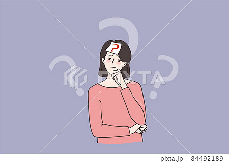 Doubtful woman make decision think of problem solution 84492189