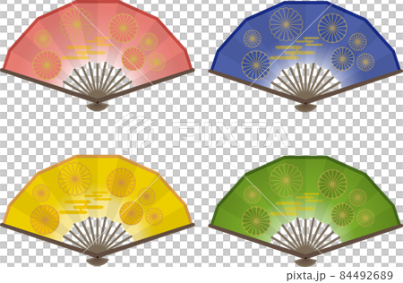 折扇 4 色套裝菊所 折扇 4 色套裝菊所 84492689