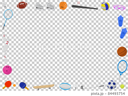 スポーツ用品　フレーム枠デザイン①　イラスト 84493754