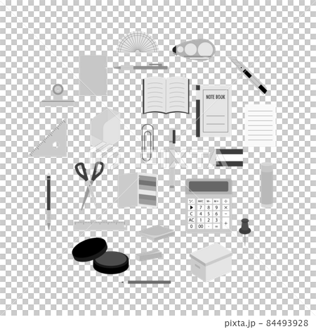 Simple and flat stationery illustration set Simple and flat stationery illustration set 84493928
