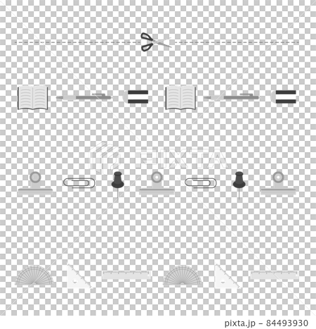 シンプルでフラットな文具のイラストのライン 84493930