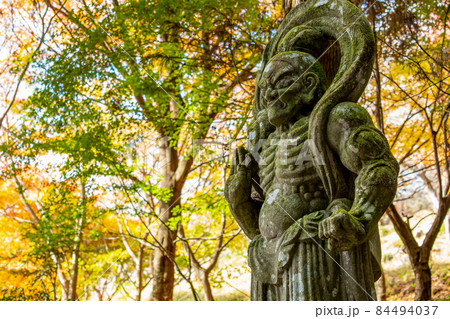 両子寺仁王像と紅葉 両子寺仁王像と紅葉 84494037