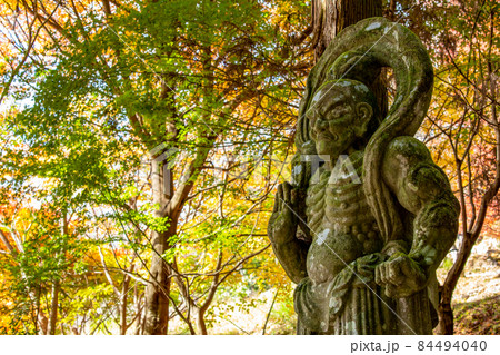 両子寺仁王像と紅葉 両子寺仁王像と紅葉 84494040