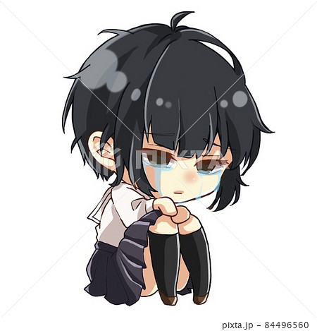 制服を着た泣いている女の子 右向き イラスト 制服を着た泣いている女の子 右向き イラスト 84496560