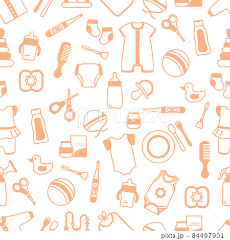 Vector Seamless Pattern Baby care Newborn Infant 84497901
