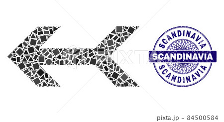 Grunge Scandinavia Seal and Geometric Arrow Left Mosaic Grunge Scandinavia Seal and Geometric Arrow Left Mosaic 84500584