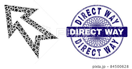 Textured Direct Way Stamp Seal and Geometric Arrow Left Up Mosaic Textured Direct Way Stamp Seal and Geometric Arrow Left Up Mosaic 84500628