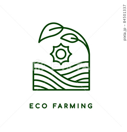 Green eco farming line icon organic farm concept Green eco farming line icon organic farm concept 84501337