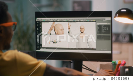 Man creating human 3D model 84501693
