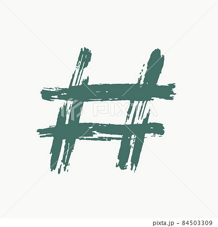 Hashtag Vector Green Icon On White のイラスト素材