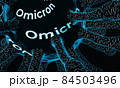 Coronavirus omicron mutation. Microscopic view of a infectious virus. Medical illustration. Coronavirus detail. 3D rendering. High quality 3d illustration 84503496
