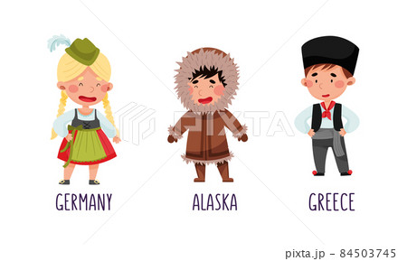 Children's national costumes of the clearance world