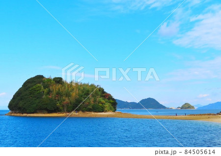 【山口県】周防大島のパワースポット　真宮島につながる砂州の道 84505614