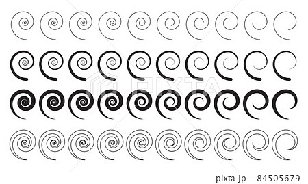 Spiral icon, Swirl wave symbol, whirl silhouette, vortex sign 84505679