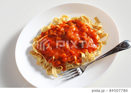 低糖質食品　豆腐皮のトマトソースパスタ風（ソイトマトソースパスタ） 84507780