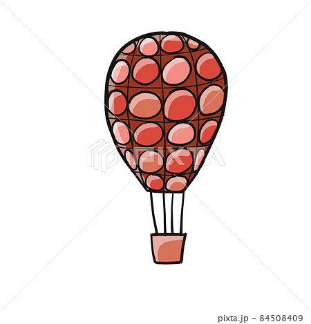 Hot Air Balloon isolated on white. Sketch for your design 84508409