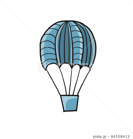 Hot Air Balloon isolated on white. Sketch for your design 84508413