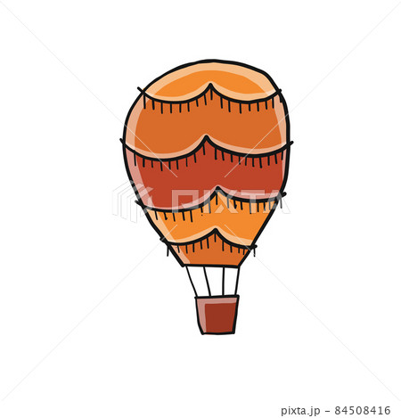 Hot Air Balloon isolated on white. Sketch for your design 84508416