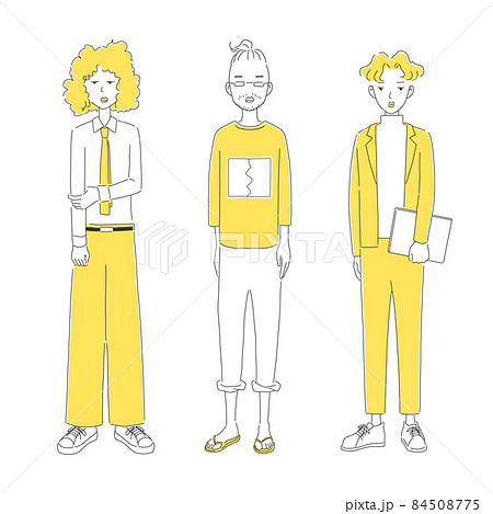 おしゃれな男性3人のイラスト素材 おしゃれな男性3人のイラスト素材 84508775