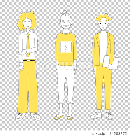 三個時尚男人的插畫素材 84508775