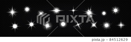 Star light glow, shiny vector glare and twinkle 84512629