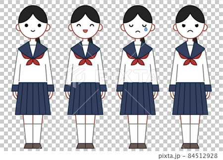 Person illustration _ high school girl facial expression set 84512928