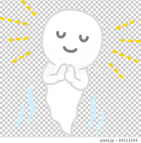 笑顔で手を合わせる幽霊 笑顔で手を合わせる幽霊 84513204