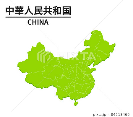 中国の世界地図イラストのイラスト素材