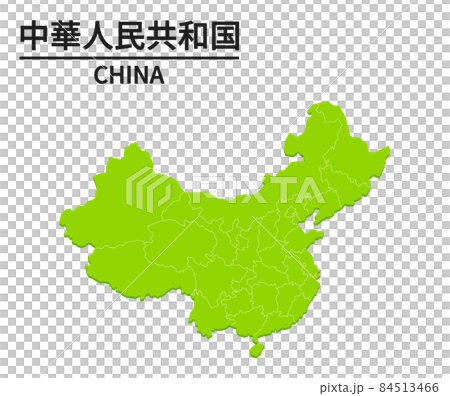 中国の世界地図イラストのイラスト素材