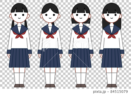 Person illustration set_high school girl Person illustration set_high school girl 84515079