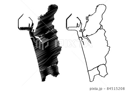 Colombo City (Democratic Socialist Republic of Sri Lanka, Western Province) map vector illustration, scribble sketch City of Colombo map 84515208