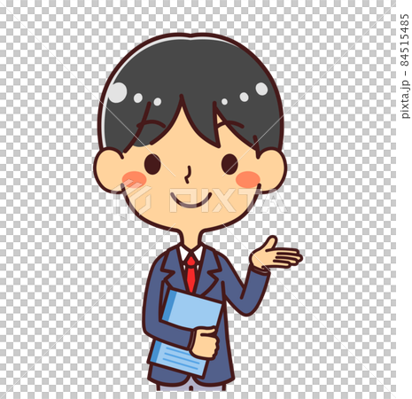 Male student information right upper body illustration material Male student information right upper body illustration material 84515485