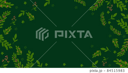 Copy space amidst digital composite of green twigs on abstract colored background 84515983