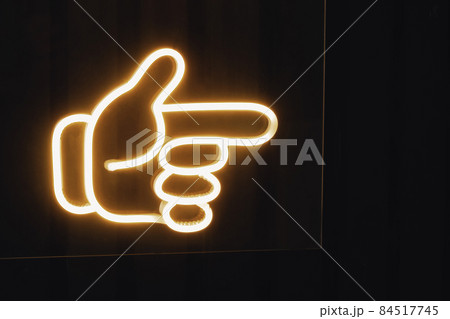 Neon sign Direction Hand point Shop signage decoration Neon sign Direction Hand point Shop signage decoration 84517745
