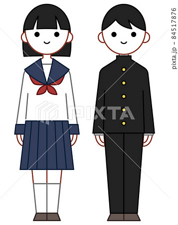 人物イラスト_学生男女 84517876