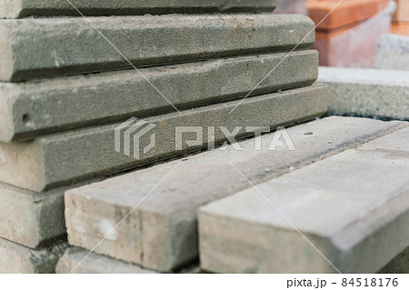 Large sectional sewer pipes, bricks, paves in warehouse construction Large sectional sewer pipes, bricks, paves in warehouse construction 84518176