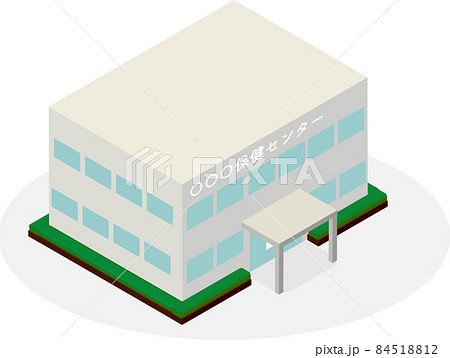 アイソメトリックな保健センターの建物 84518812