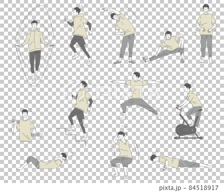 運動をする中年の男性 84518917