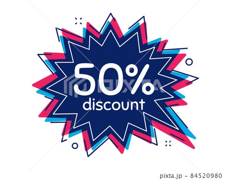 50% Discount. Thought bubble vector banner. Sale offer price sign. Special offer symbol. Dialogue or thought speech balloon shape. Discount chat think speech bubble. Infographic cloud message. Vector 84520980